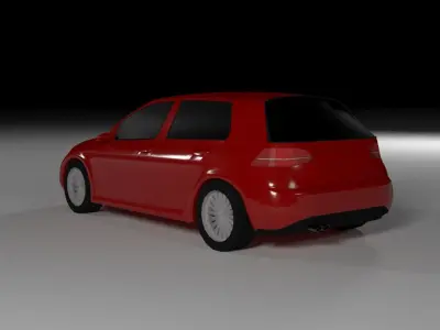 Modified Volkswagen golf for mobile games Low-poly 3D model