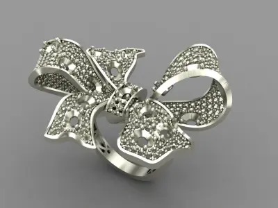 Ruby Bow Ring 3D print model