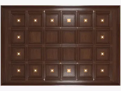Coffered ceiling Low-poly 3D model