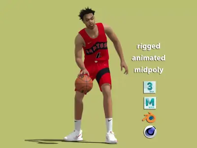 3D rigged Scottie Barnes Toronto Raptors NBA 3D model
