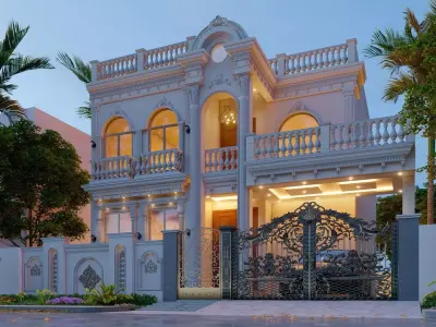 Villa Front elevation House 3D model