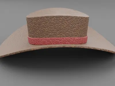 Leather hat  Low-poly 3D model