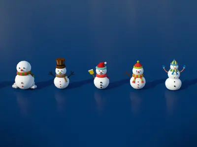 Stylized Winter City Asset Pack 200 Assets - Modular Environment Low-poly 3D model