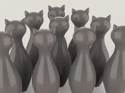 Cartoon Ratel Bowling And Ball Bowling Low-poly 3D model