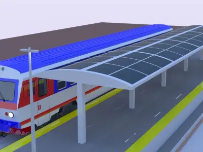 Local railway station 3D model