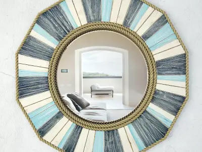 Cabot Cove Wood Frame Mirror 3D model