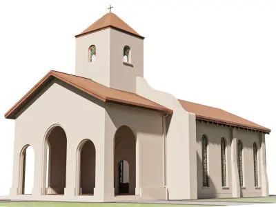 Church  Low-poly 3D model