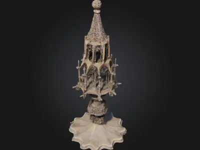 Gothic Reliquary Tower  Sacred Architecture for Arcane Legends 3D model