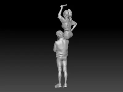 korean baseball cheerleader girl and boy  3D print model