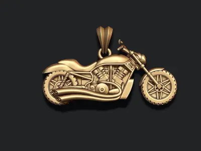 Motorcycle pendant basrelief 3D print model