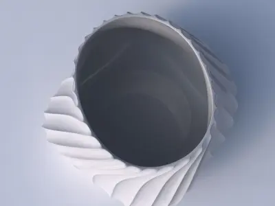 Bowl twisted elipse with extruded vertical lines 2 3D print model