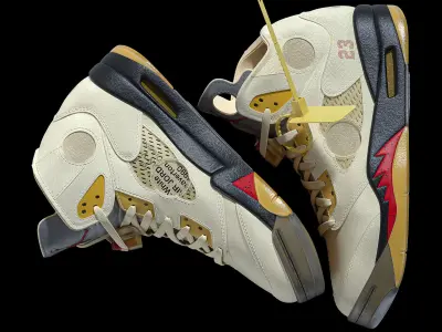 Off White Nike Jordan 5 White Low-poly 3D model