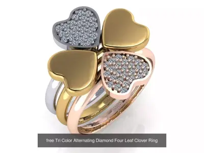 Clover Ring collection free 3D Model Pack