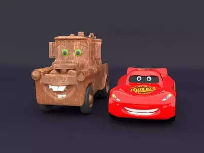 McQueen and Mater 3D model
