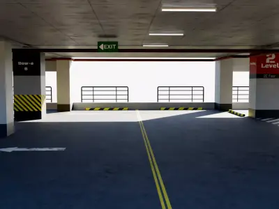Parking garage  Low-poly 3D model