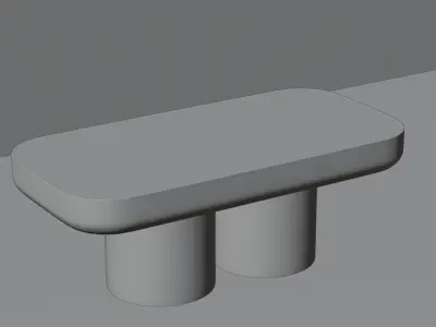 Modern Console Table Set with Golden Accents Low-poly 3D model