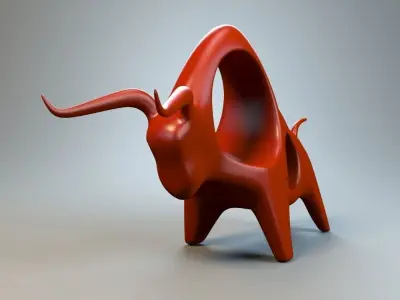 Bull figurine P 3D print model