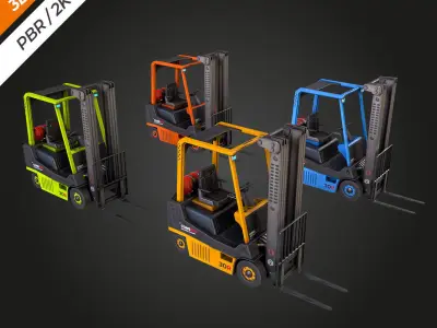 Forklift Low-poly 3D model