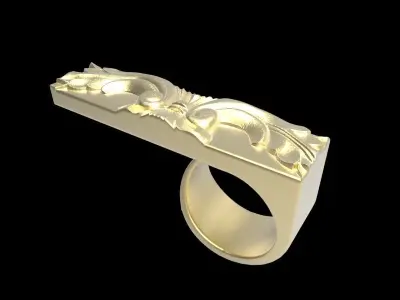 adjustable ring with engraving 2 3D print model