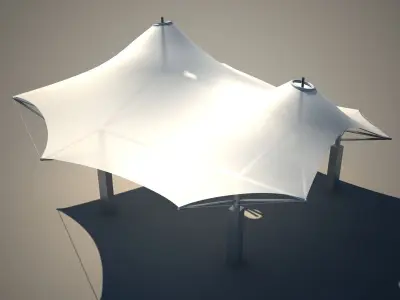 Membrane Tent Roof Low-poly 3D model