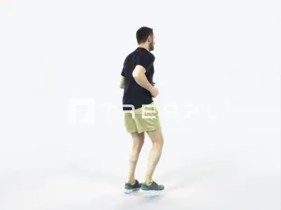 Portrait 07H Running Jogging Football Sports Man Low-poly 3D model