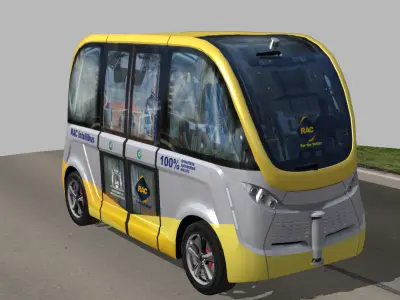 Driverless Electric RAC intellibus Low-poly 3D model
