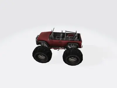  FreeFire Vehicle Monster Truck Low-poly 3D model