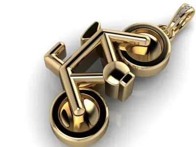 Solid  Cycling Bicycle Bike Sport Pendant 3D print model