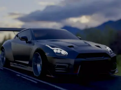 Nissan Gtr  Low-poly 3D model