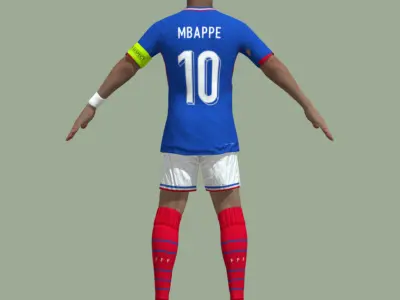 T-Pose Rigged Mbappe France Euro 2024 3D model