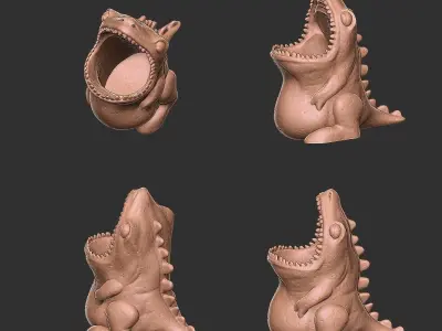 Dinosaur Pen Case Holder for 3D Print 3D print model
