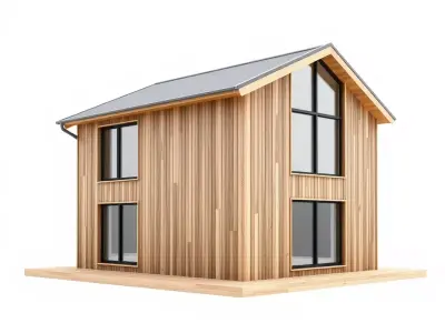 Modern Wooden House model pack Low-poly 3D model