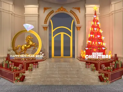 DECOR MARY CHRISTMAS AND NEW YEAR 3D model