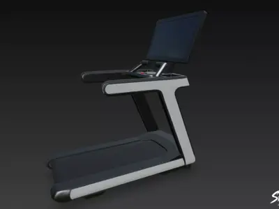 Electric Treadmill Low-poly 3D model