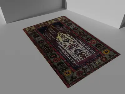 Handmade Rug Model Low-poly 3D model