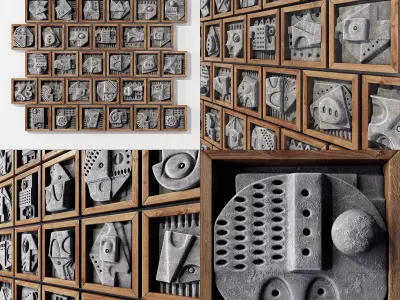 Wall tile decorative pattern hieroglyph n2  3D model