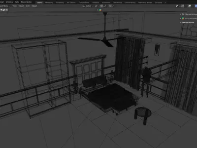 Ethnic High Poly 3D Bedroom Handmade and Free Assets 3D model