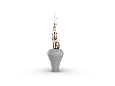 Wavy Plants Vase 3D model
