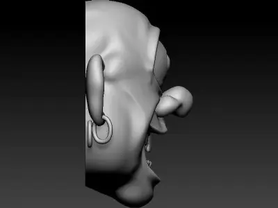 Blue One-Eyed Monster Head 3D Model 3D print model