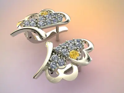 Butterfly Earrings Luxury 3D print model