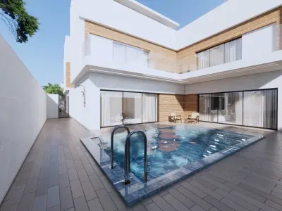 New Modern 3 Villa 3D model 3D model