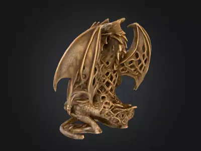 Woven Dragon Guardian Low-poly 3D model