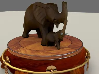 Chinese display stand with elephant  3D model