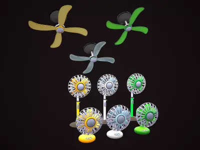 FAN PACK CARTOON STYLIZED Low-poly 3D model