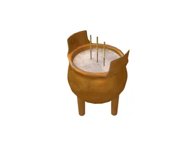 Cartoon Incense Burner v1 006 Low-poly 3D model