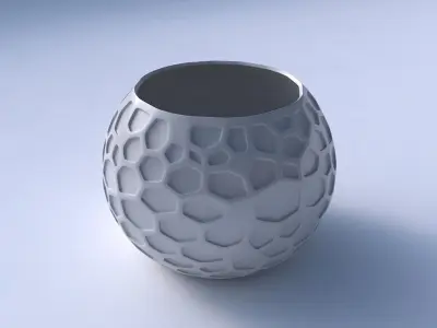 Bowl spheric with organic dents 3D print model