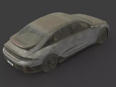 044 Abandoned Car - Hyundai IONIQ 6 Low-poly 3D model