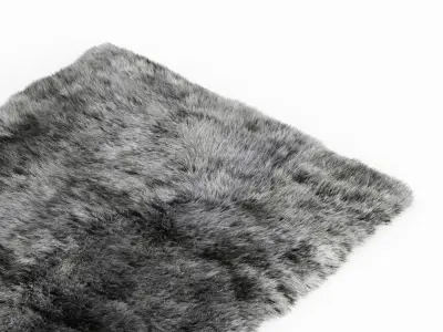 Shaggy Sheepskin Gray Rug 3D model
