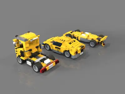 Lego car pack 4 3D model