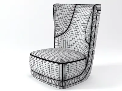 Etienne wing chair 3D model